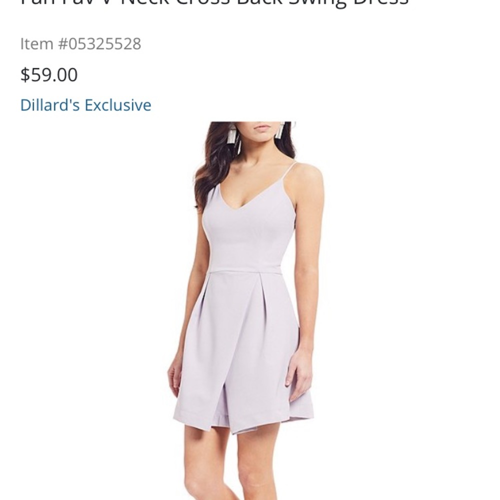 GB Lavender V-Neck Swing Dress - Picture 3 of 7